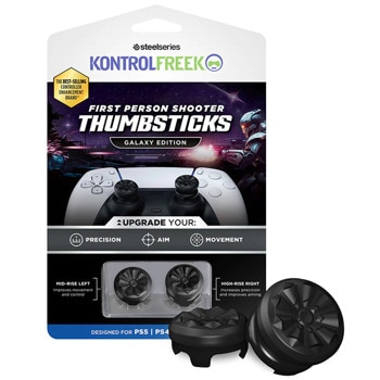 Сменяеми бутончета Thumb Grips KontrolFreek FPS Thumbsticks Galaxy Black (6200-PS5), за PS4/PS5, за Dual Shock/DualSense, черни | JAR Computers KontrolFreek FPS Thumbsticks Galaxy Black 6200-PS5