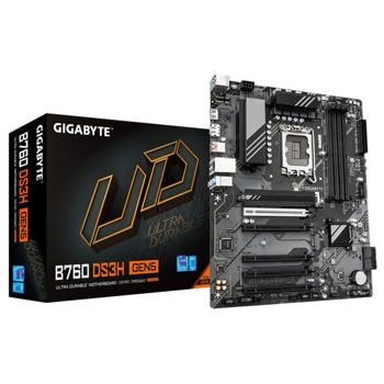 Дънна платка Gigabyte B760 DS3H GEN5, LGA1700, B760, LGA1700, DDR5, PCI-E 5.0 (DP&HDMI), 4x SATA 6Gb/s, 2x M.2 slots, 1x USB 3.2 Gen 1 Type-A, LAN, ATX | JAR Computers Дънна платка Gigabyte B760 DS3H GEN5