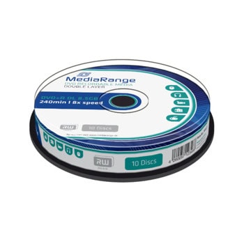 Оптичен носител DVD+R D.L. 8.5Gb, MediaRange MR466, 8x, 10бр. | JAR Computers MediaRange DVD+R D.L. 10 бр MR466