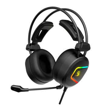 Слушалки Bloody MC750, USB, микрофон, 50mm мембрани, 7.1 виртуален съраунд звук, ANC шумопотискане, за гейминг, черни | JAR Computers Слушалки Bloody MC750 черни