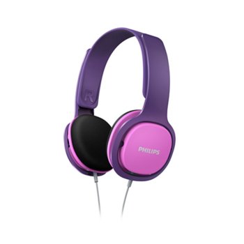 Слушалки Philips SHK2000PK, детски, розови/лилави | JAR Computers Philips SHK2000PK