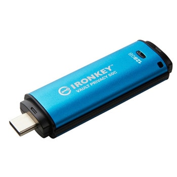 Памет 128GB USB Flash Drive, Kingston IronKey Vault IKVP50C/128GB, USB-C, синя | JAR Computers KINGSTON 128GB USB-C IronKey Vault Privacy 50C