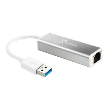 Мрежови адаптер J5 Create JUE130, от USB 3.0(м) към RJ-45(ж), 1000 Mbps, алуминиев корпус | JAR Computers J5 Create JUE130 USB 3.0