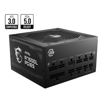 Захранване MSI Mag A750GL PCIE5, 750W, Active PFC, 80 Plus Gold, 120mm вентилатор | JAR Computers Захранване MSI Mag A750GL