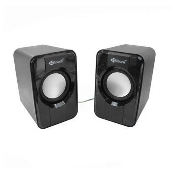 Тонколони Kisonli S-444, 2.0, 6W (2 x 3W), USB, черен | JAR Computers Kisonli S-444 2x3W Black 22060