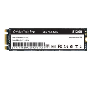 Памет SSD 512GB ValueTech Pro (Refurbished), SATA 6Gb/s, M.2 (2280), скорост на четене до 500MB/s, скорост на запис до 420MB/s, bulk | JAR Computers ValueTech VTP512GSSD3