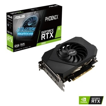 Видео карта Nvidia GF RTX 3060, 12GB, Asus Phoenix V2, PCI-E 4.0, GDDR6, 192-bit, DisplayPort, HDMI | JAR Computers Asus 90YV0GB4-M0NA10 PH-RTX3060-12G-V2
