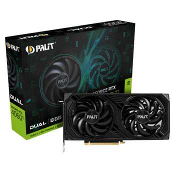 Видео карта nVidia GeForce RTX 4060 Ti, 8GB, Palit Dual, PCI-E 4.0, GDDR6, 128-bit, DisplayPort, HDMI | JAR Computers Palit GeForce RTX 4060 Ti Dual 8GB