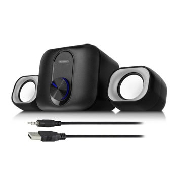Тонколони Ewent Eminent, 2.1, 11W RMS (2x3W + 5W), Jack 3.5mm, черни | JAR Computers Аудио система Ewent Eminent 2.1 EM3515