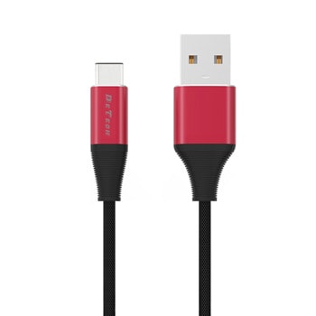 Кабел DeTech DE-C22C, от USB A(м) към USB C(м), 1m, черен image