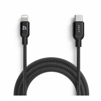 Кабел Kanex Adam Elements ACBADCL120BBK, от USB-C(м) към Lightning(м), 1.2m, 29W, черен | JAR Computers Adam Elements ACBADCL120BBK
