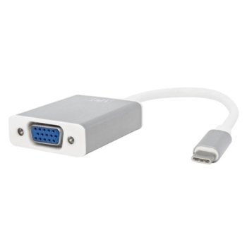 Преходник TnB, от USB C(м) към VGA(ж), сребрист | JAR Computers TnB USB C to VGA