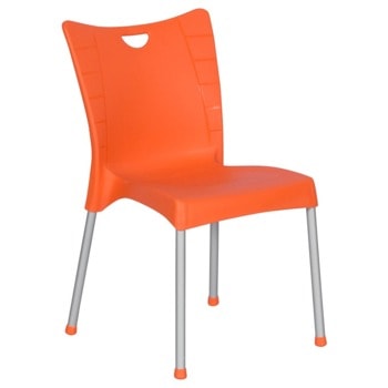 Градински стол Carmen Acelya, до 120кг. макс. тегло, полипропилен, метална база, оранжев image