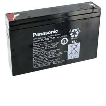 Акумулаторна батерия Panasonic LC-R067R2P, 6V, 7.2Ah, VRLA | JAR Computers Panasonic LC-R067R2P 6V 7.2Ah