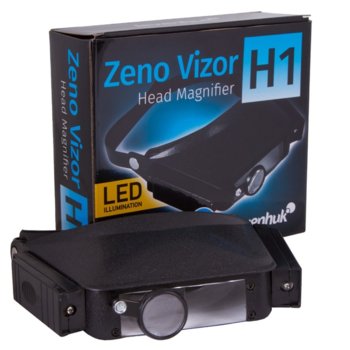 Лупа за глава Levenhuk Zeno Vizor H1, 8x увеличение, 4 бр. батерии, 4 степени на увеличение | JAR Computers Лупа за глава Levenhuk Zeno Vizor H1 69668