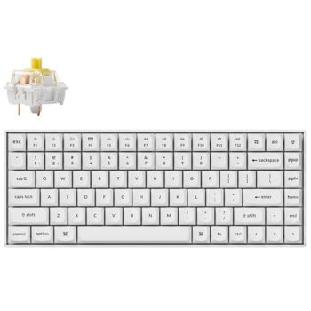 Клавиатура Keychron K2 Pro QMK/VIA (K2P-P4), механична, Hot-Swappable K Pro Banana суич, гейминг, RGB подсветка, бяла, Bluetooth, USB | JAR Computers Keychron K2 Pro Hot-Swappable Banana Switch K2P-P4