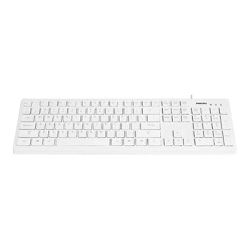 Клавиатура Philips К302W, нископрофилни клавиши, водоустойчива, бяла, USB image
