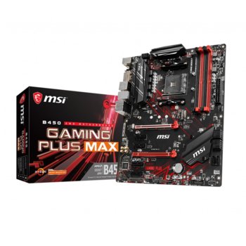 Дънна платка MSI B450 GAMING PLUS MAX, 7B86-031, B450, AM4, DDR4, PCIe 3.0 (HDMI, DVI), 6x SATA 6Gb/s, 1x M.2 slot, 6x USB 3.2 Gen 2, ATX | JAR Computers B450 GAMING PLUS MAX
