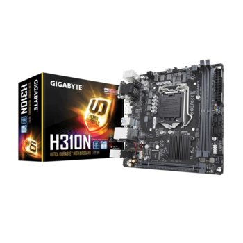 Дънна платка Gigabyte H310N 2.0, H310, LGA1151, DDR4, PCI-Е (D-Sub&DVI-D&HDMI), 4x SATA 6Gb/s, 1x M.2, USB 3.1 Gen 1, Mini-ITX | JAR Computers Gigabyte H310N 2.0