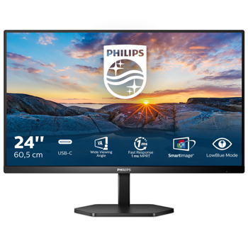 Монитор Philips 24E1N3300A/00, 23.8" (60.45cm) IPS панел, 75Hz, FHD, 4ms, 1000:1, 300 cd/m2, HDMI, USB, USB C | JAR Computers Philips 24E1N3300A/00
