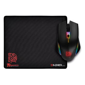 Комплект мишка и пад Thermaltake Talon Elite RGB, оптична (5000 dpi), USB, черни, гейминг, PixArt PMW-3325 сензор | JAR Computers Thermaltake Talon Elite RGB MO-TER-WDOTBK-01