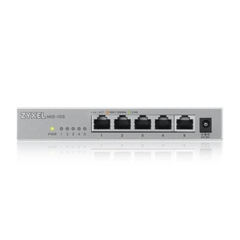 Суич ZyXEL MG-105, 2500Mbps, 5 порта, 5x 100/1000/2500 Mbps RJ45 | JAR Computers ZyXEL MG-105 MG-105-ZZ0101F