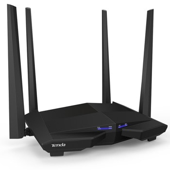 Рутер Tenda AC10 AC1200, 1200Mbps, 2.4GHz 300Mbps/5GHz 867Mbps, Wireless AC, 3x 10/100/1000Mbps, 1x WAN, 4 външни антени | JAR Computers Tenda AC10