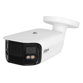 IP камера Dahua IPC-PFW5849-A180-E2-ASTE-0360B, насочена "bullet" камера, 2x 8Mpix(4096x1800@25FPS), 3.6mm обектив, H.265+/H.265/H.264+/H.264H/H.264B/H.264/MJPEG, IR осветеност (до 40 метра), външна IP67, PoE+, MicroSD слот до 512GB | JAR Computers Dahua IPC-PFW5849-A180-E2-ASTE-0360B