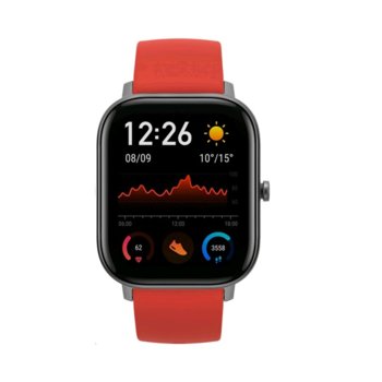 Смарт часовник Xiaomi Amazfit GTS - Orange, 1.65" (4.19 cm) AMOLED дисплей, до 14 дни живот на батерията, 12 спортни режима, 3-осен геомагнитен сензор, оранжев | JAR Computers Xiaomi Amazfit GTS - Orange EU (A1914)