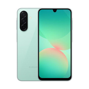 Смартфон Samsung Galaxy A26 5G (зелен), поддържа 2 SIM карти, 6.7" (17.01 cm) FHD+ Super AMOLED 120Hz дисплей, осемядрен Exynos 1380 2.4 GHz, 6GB RAM, 128GB Flash памет (+microSD слот), 50 + 8 + 2 & 13 MPix камери, Android | JAR Computers Samsung Galaxy A26 5G 6/128 GB Mint SM-A266BLGBEUE