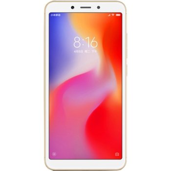 Смартфон Xiaomi Redmi 6А (златист) поддържа 2 sim карти, 5.45" (13.84 cm), четириядрен Helio A22, 2GB RAM, 16GB Flash памет (+ microSD слот), 13 MPix & 5MPix камера, Android, 145 g | JAR Computers Smartphone Xiaomi Redmi 6А 16GB Gold