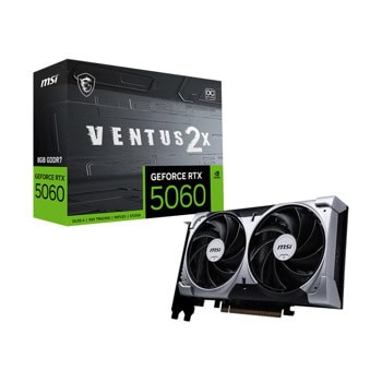 Видео карта Nvidia GF RTX 5060, 8GB, MSI Ventus 2X, OC, PCI-E 5.0, GDDR7, 128-bit, DisplayPort, HDMI | JAR Computers MSI GF RTX 5060 Ventus 2X OC 912-V537-002