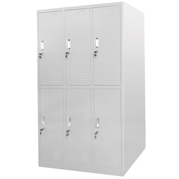 Метален шкаф RFG DZX-074, 6x шкафове, прахово боядисан, метален, заключване, вентилационен отвор, сив | JAR Computers RFG DZX-074