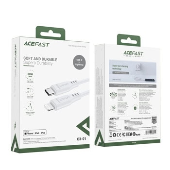 кабел acefast c3-01 usb cm бял