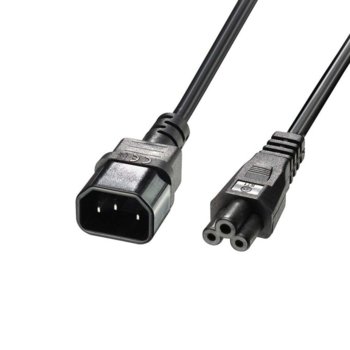 Захранващ кабел Lindy 30400, от IEC C14(ж) към към IEC C5(м), 2m | JAR Computers LINDY Захранващ кабел IEC C14 към IEC C5 2m 30400
