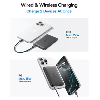 baseus picogo am41 qi2 power bank 10000mah черен