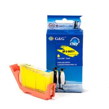 Касета ЗА CANON PIXMA PRO-10 - Yellow - PGI-72Y - 6406B001 - P№ NP-C-0072Y/C(PG) - G&G - Неоригинален Заб.: 13ml. | JAR Computers Касета CANON PRO-10 - Yellow - PGI-72Y - 6406B001