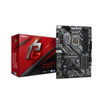 Дънна платка Asrock Z490 Phantom Gaming 4, Z490, LGA1200, DDR4, PCI-E 3.0, (HDMI)(CFX), 6x SATA 6Gb/s, 1x Ultra M.2 Socket (22110), 1 x USB 3.2 Type C, 2x USB 3.2, ATX | JAR Computers Asrock Z490 Phantom Gaming 4