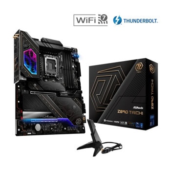 Дънна платка ASRock Z890 TAICHI, Z890, LGA1851, DDR5, PCIe 5.0, 4x SATA3 6Gb/s, 6x M.2, 2x Thunderbolt 4, 5GbE LAN,WI-FI 7, ATX | JAR Computers ASROCK Z890 TAICHI