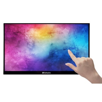 Монитор Verbatim PMT-14 Portable Touchscreen Monitor, преносим, 14" (35.56 cm) IPS тъч панел, Full HD, 6ms, 250 cd/m2, HDMI, USB-C, USB | JAR Computers Verbatim PMT-14 49591