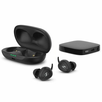 Слушалки Sennheiser TV Clear Set, безжични, микрофон, Bluetooth, до 15 часа време на работа, тип "тапи", 5 нива на яснота на речта, телевизионен предавател, черни | JAR Computers Sennheiser TV Clear Set 119-3011-0610