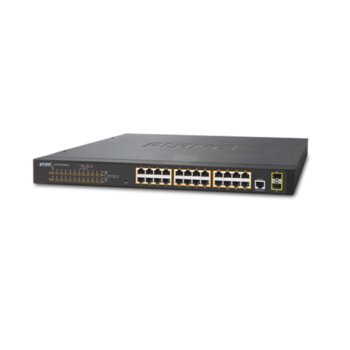 Суич Planet GS-4210-24P2S, 24x 10/100/1000T Ethernet ports, PoE, 2x 100/1000X SFP | JAR Computers Planet GS-4210-24P2S