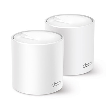 Безжична Wi-fi система TP-Link Deco X50 (2-pack), 3000Mbps, 2.4GHz (574 Mbps), 5GHz (2402 Mbps), Wireless AX, 3x LAN/WAN, 2 вътрешни антени, 2x броя | JAR Computers TP-Link Deco X50(2-pack) AX3000