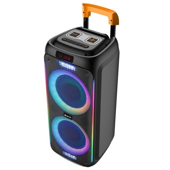 Тонколона Denver TSP-456, 2.0, 60W RMS (30W + 30W), Bluetooth, Jack 3.5mm, USB, черна, LED подсветка, слот за MicroSD карта, 4400mAh батерия | JAR Computers Denver TSP-456