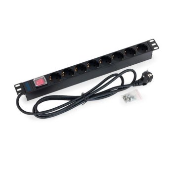 Разклонител Triton RAB-PD-X04-A1, 19", 1U, 8x гнезда(schuko), On/Off бутон, 2м | JAR Computers Triton RAB-PD-X04-A1