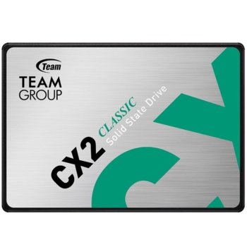 Памет SSD 256GB, TeamGroup CX2 (T253X6256G0C101), SATA III 6Gb/s, 2.5" (6.35 cm), скорост на четене 520 MB/s, скорост на запис 430 MB/s | JAR Computers Team Group T253X6256G0C101
