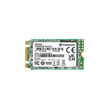 Памет SSD 250GB, Transcend TS250GMTS425S, SATA 6Gb/s, M.2 (2242), скорост на четене 500 MB/s, скорост на запис 330 MB/s | JAR Computers Transcend 250GB TS250GMTS425S