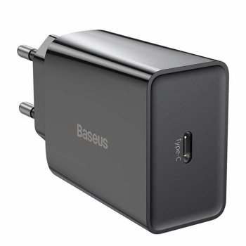 Зарядно устройство Baseus Speed Mini USB-C (CCFS-SN01), от контакт към USB-C(ж), 20W, черно | JAR Computers Baseus Speed Mini USB-C CCFS-SN01
