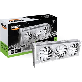 Видео карта Nvidia GF RTX 5080, 16GB, Inno3D X3 White, OC, PCI-E 5.0, GDDR7, 256-bit, DisplayPort, HDMI | JAR Computers Inno3D GeForce RTX 5080 X3 OC WHITE N50803-16D7X-1