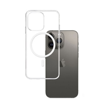 Калъф за Apple iPhone 15 Pro, хибриден (термополиуретан и поликарбонат), 3MK MagCase, удароустойчив, прозрачен | JAR Computers 3MK MagCase for iPhone 15 Pro